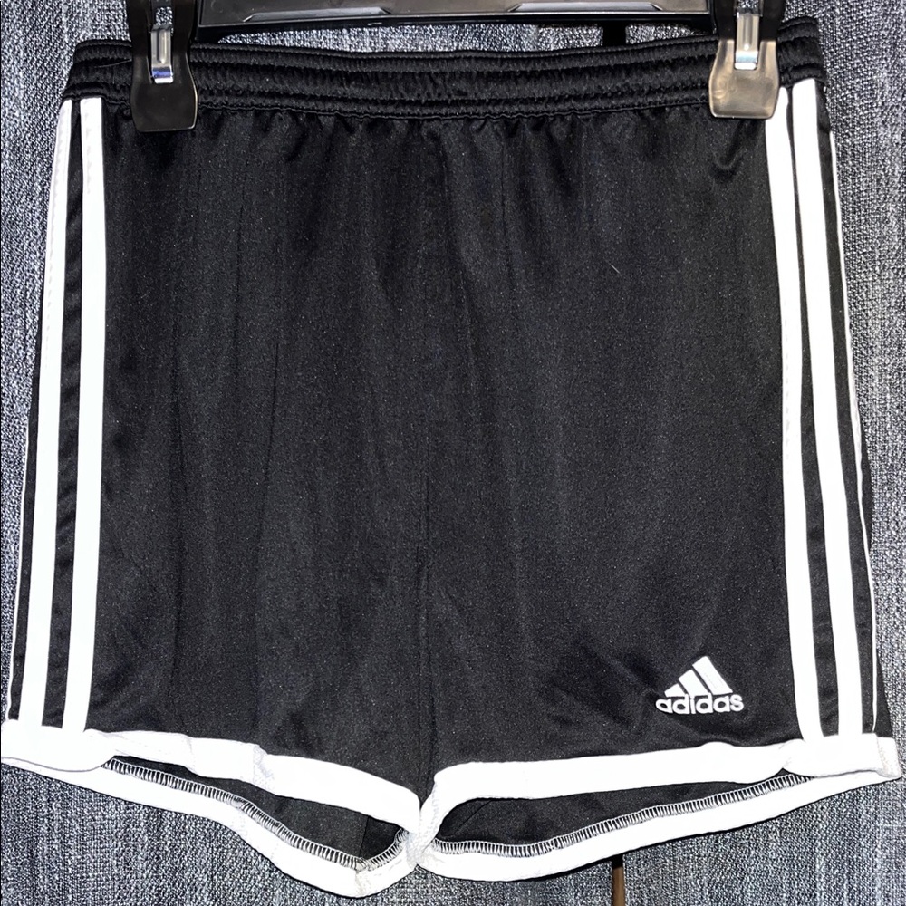 adidas Black Shorts with White Stripes